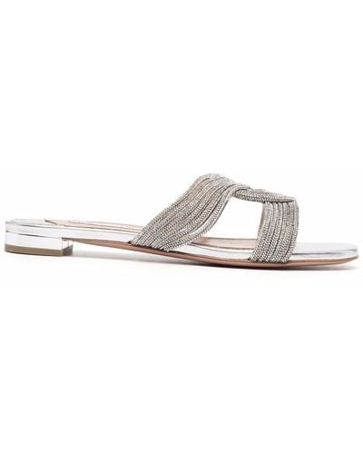 Aquazzura Gatsby Flat Sandals - Metallic