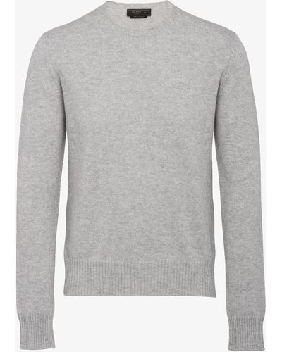 Prada Cable-knit Cashmere Crew-neck Sweater - Gris