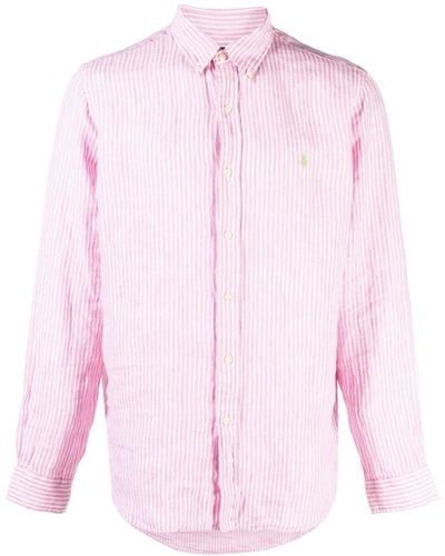 Polo Ralph Lauren Gestreiftes Button-down-Hemd - Pink