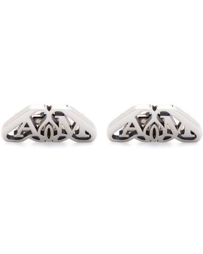 Alexander McQueen Seal Logo-plaque Cufflinks - White