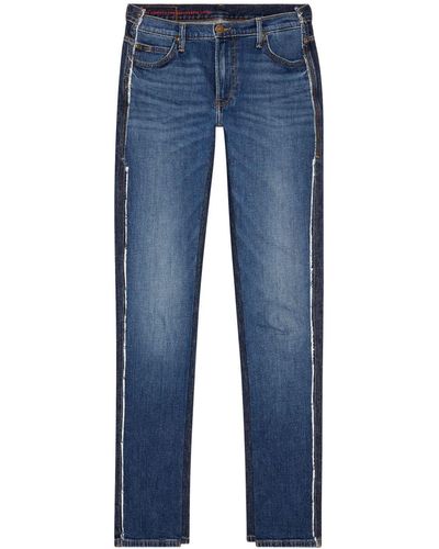 DIESEL Oves Two-tone Mid-rise Jeans - Blue