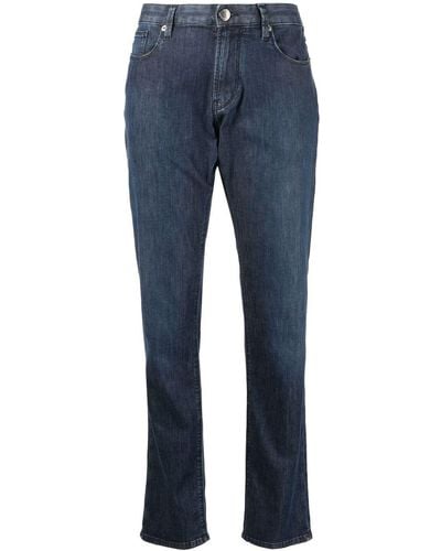 Emporio Armani J06 Slim-fit, Twill-melange Jeans In Comfort Denim - Blue