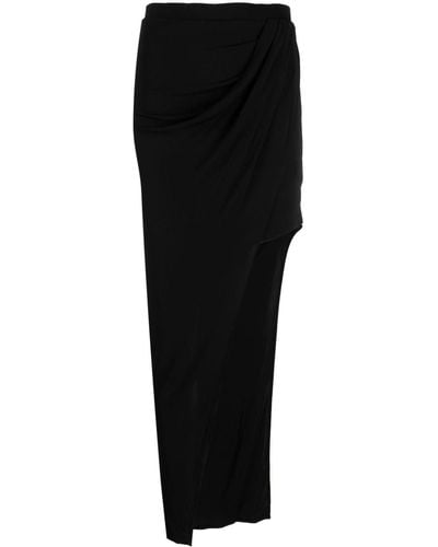 Helmut Lang High-waisted Asymmetric Maxi Skirt - Black