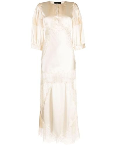 Cynthia Rowley Vestido Charmeuse de encaje - Blanco
