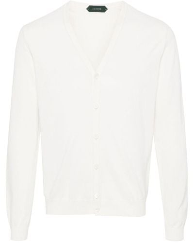 Zanone Button-up cotton cardigan - Blanco
