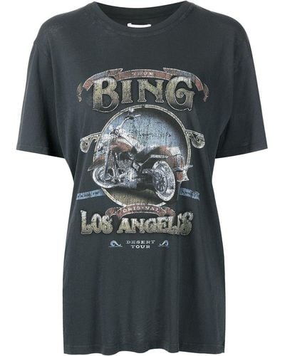 Anine Bing グラフィック Tシャツ - ブラック