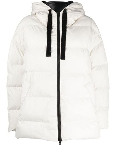 Lorena Antoniazzi Zip-up Quilted Hooded Jacket - White