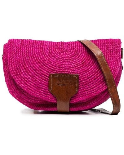 IBELIV Tiako Raffia Crossbody Bag - Pink