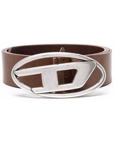 DIESEL 1dr Logo-buckle Leather Belt - Brown