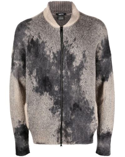 Avant Toi Long-sleeve Mohair-blend Cardigan - Grey