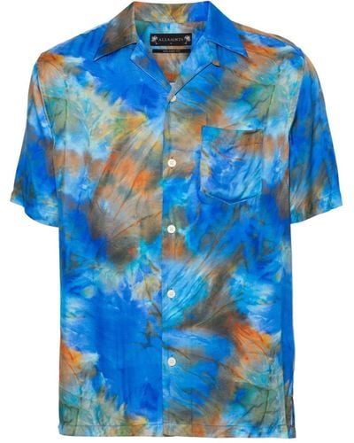 AllSaints Borealis Camp-collar Shirt - Blue