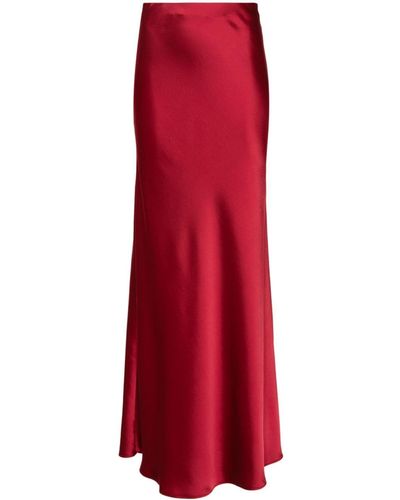 Blanca Vita Jupe longue Ginestra en satin - Rouge