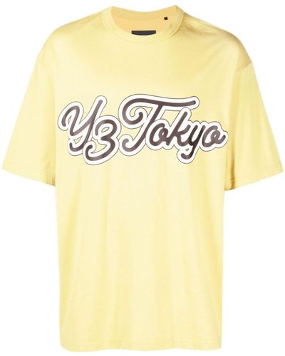 Y-3 T-shirt en coton à logo imprimé - Métallisé