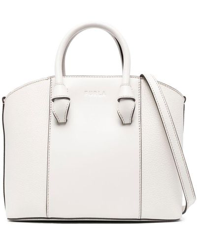 Furla Panelled Leather Tote - White