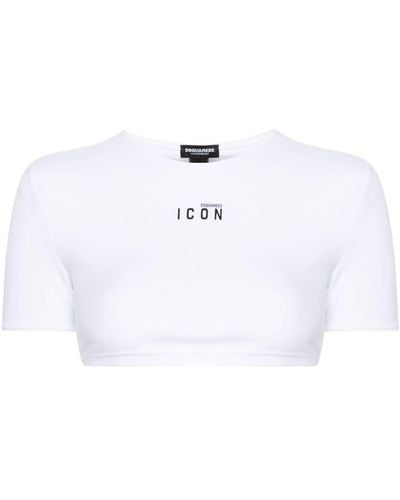 DSquared² Top crop Icon - Bianco