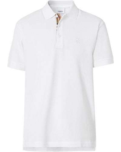 Burberry Poloshirt mit Monogramm - Weiß