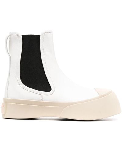Marni Pablo Leather Chelsea Boots - White