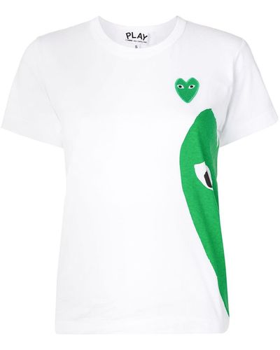 COMME DES GARÇONS PLAY Heart Logo-print Short Sleeved T-shirt - White