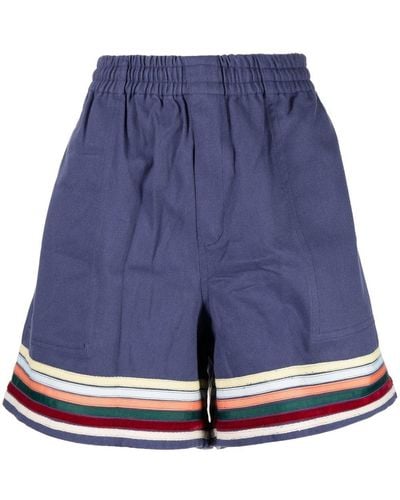 Bode Flared Bermuda Shorts - Blauw