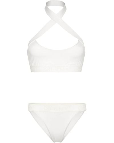Off-White c/o Virgil Abloh Off- Logoband Cross Bikini - White