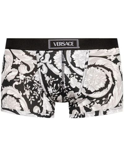 Versace Barocco Stretch-cotton Boxers - Black