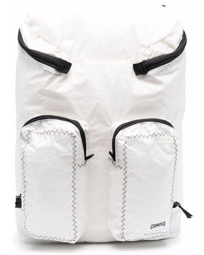 Camper Topstitched Shell Backpack - White