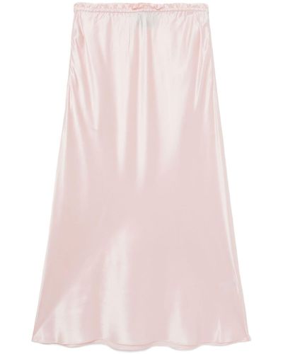 Simone Rocha Silk-satin Midi Skirt - Pink