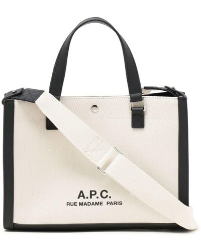 A.P.C. Camille 2.0 Canvas Shopper Bag - White