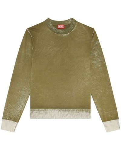 DIESEL K-larence-b Reverse-print Cotton Sweater - Green
