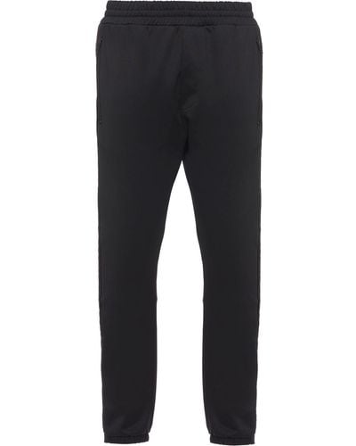 Prada Pantalon de jogging à taille élastique - Noir