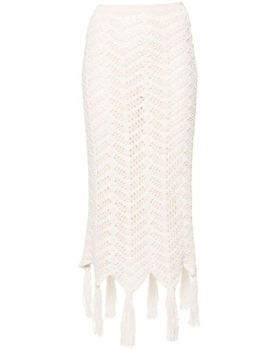 Alanui Chevron-knit Maxi Skirt - White
