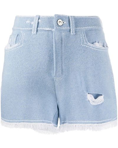 Barrie Shorts con ribete de flecos - Azul