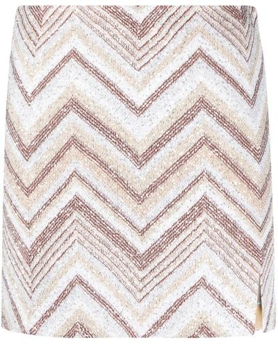 Missoni Sequin-embellished Zigzag-woven Miniskirt - Gray