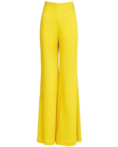 Silvia Tcherassi Palermo High-waisted Wide-leg Pants - Yellow