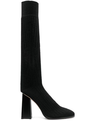 Missoni 115mm Sock-style Ribbed Boots - Black