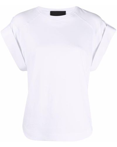 Alberta Ferretti T-Shirt mit aufgerollten Ärmeln - Weiß