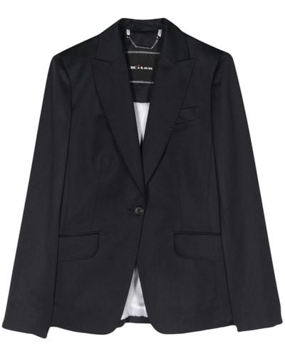 Kiton Peak-lapels Single-breasted Blazer - Blue