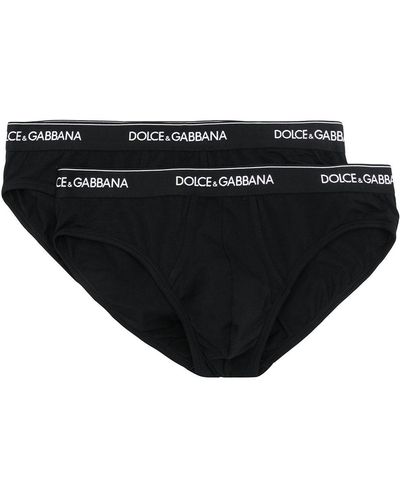 Dolce & Gabbana Lot de deux slips à logo - Noir