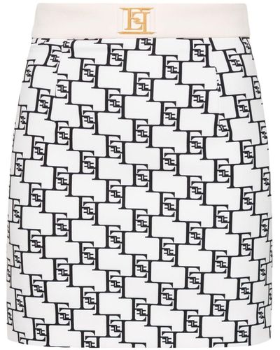 Elisabetta Franchi Macro Logo Mini Skirt - Black