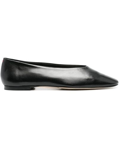 Aeyde Kirsten Leather Ballerina Shoes - Black