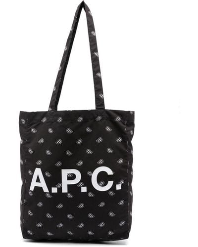 A.P.C. Lou Canvas Tote Bag - Black