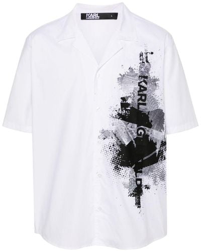 Karl Lagerfeld Logo-print Poplin Shirt - White