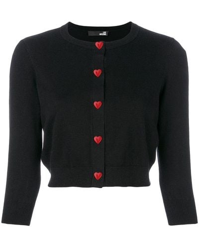 Love Moschino Heart Buttons Cardigan - Black