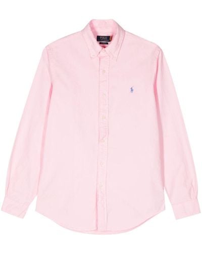 Polo Ralph Lauren Chemise en coton à logo brodé - Rose