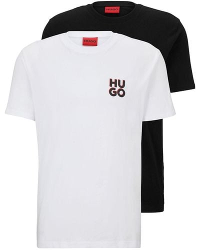 HUGO Twee Katoenen T-shirt - Zwart