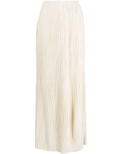 Rachel Gilbert Jupe longue Ziara à design plissé - Blanc