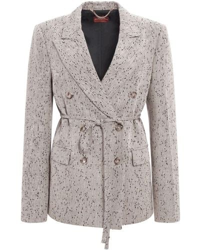 Altuzarra Chaqueta Hattson con cinturón - Gris