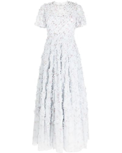 Needle & Thread Ruffle-detailing Short-sleeve Dress - White