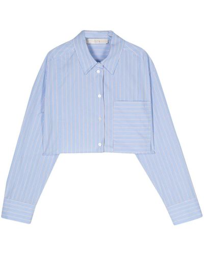 Tela Striped Poplin Shirt - Blue