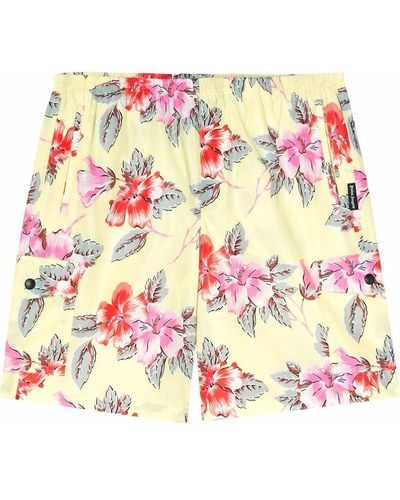 Palm Angels Hibiscus-print Cargo Swim Shorts - Pink